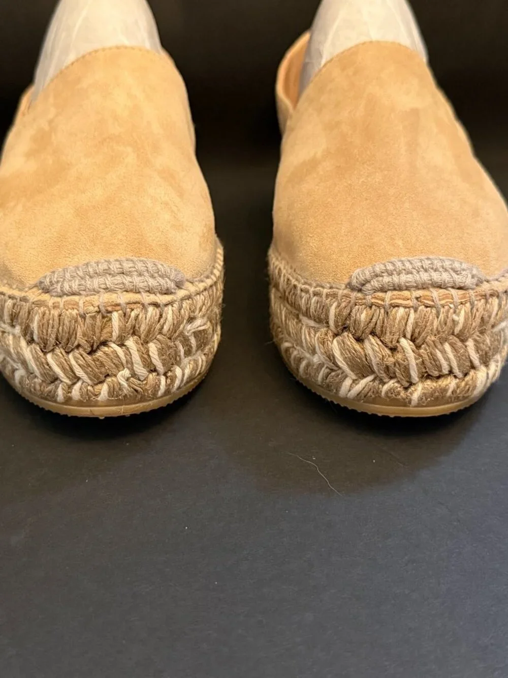 Gaimo Cream Suede Espadrille Wedges (EU 39)